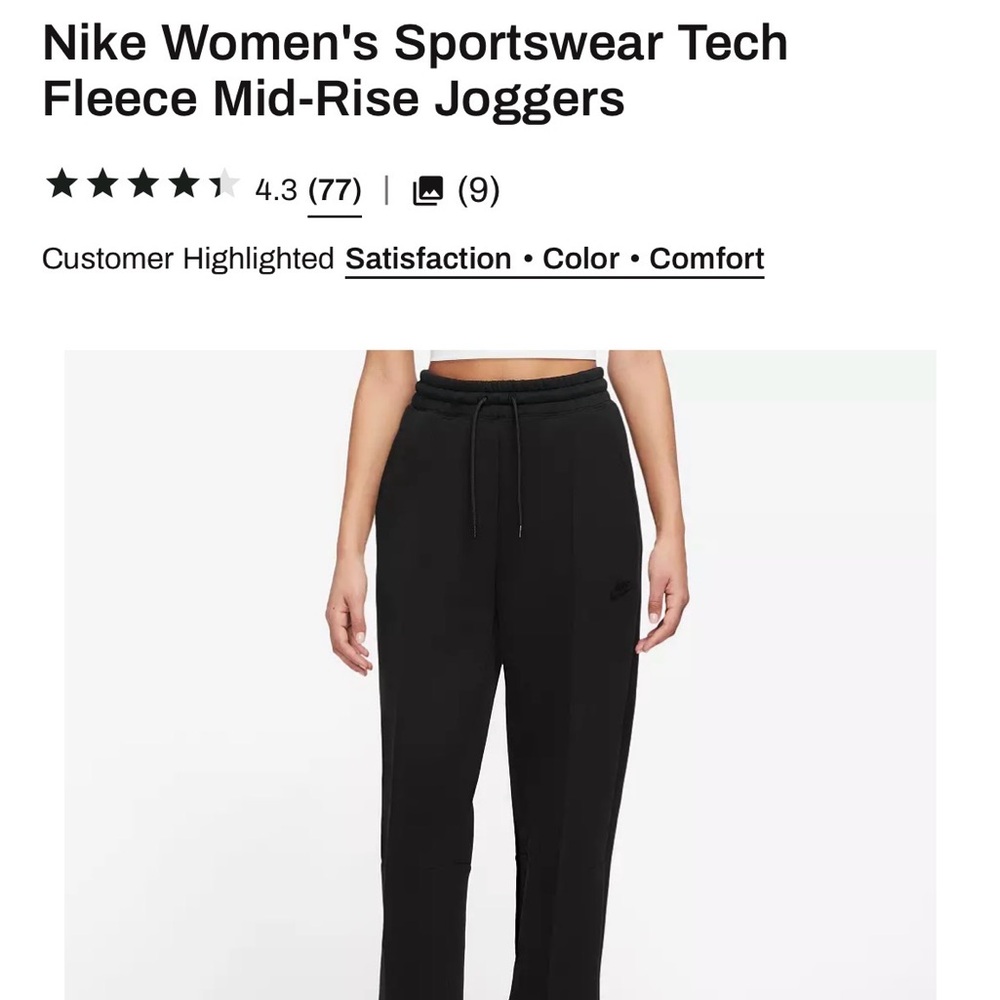 Nike Women's Black Tech Fleece Joggers